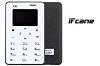 iFcane X6 Ultra slim mini credit card size mobile phone Bluetooth Black ** FREE GIFT WORTH 100/- ** image