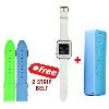 Combo of UNI N7100 Smart Watch (White) + VOX 2600 mAh USB Powerbank Portable Charger image