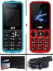 Combo of Trio Dual SIM Feature Phone (T4 Star - Blue + T3 Star - Black Red) with Belt and Wallet image