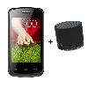 Combo of Adcom Kitkat A35 Plus (3G) Black With Mini Bluetooth Speaker image